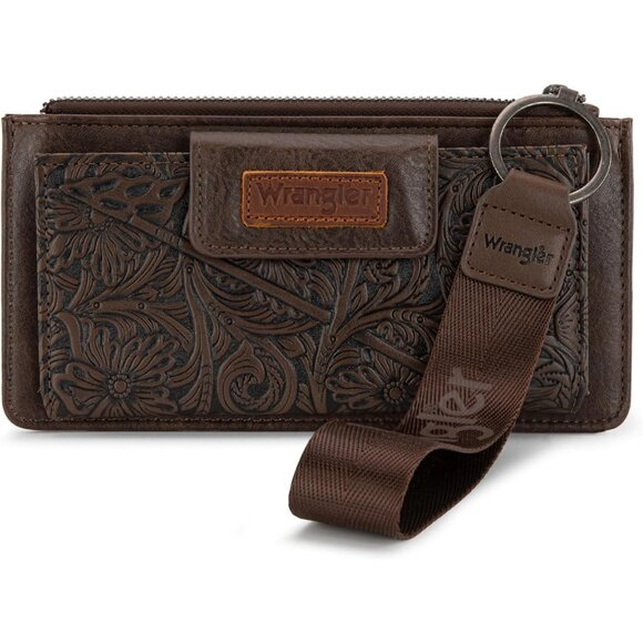 Vintage Tooled RFID Blocking Wallet for Women - Stylish Bifold Clutch, 7.8x4.4 - Picture 1 of 7